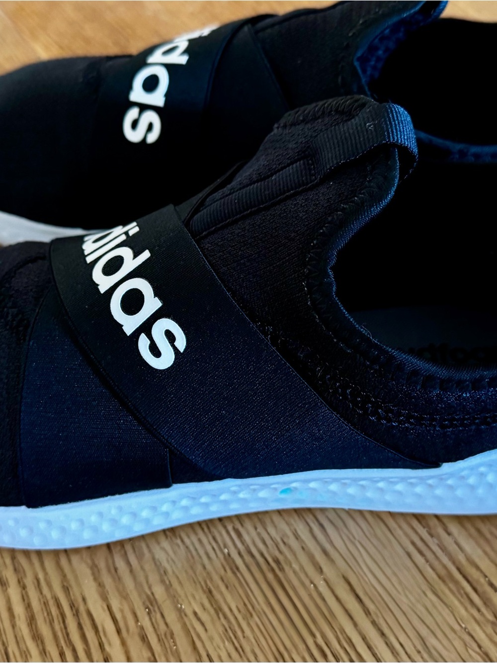 adidas Black Slip-On Athletic Sneakers with White Soles - Picture 5 of 12